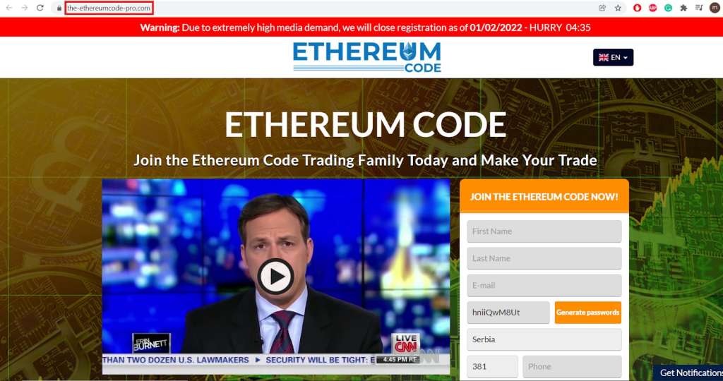 the ethereumcode pro com frontpage