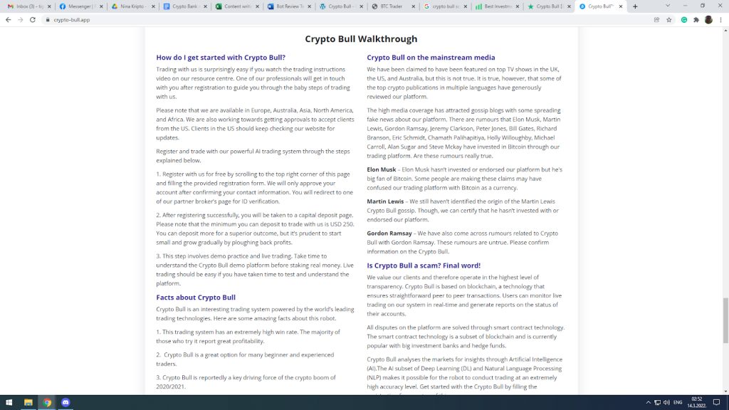 Fake endorsements of Crypto Bull