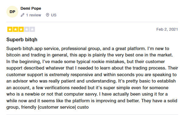 fake review of BitQH